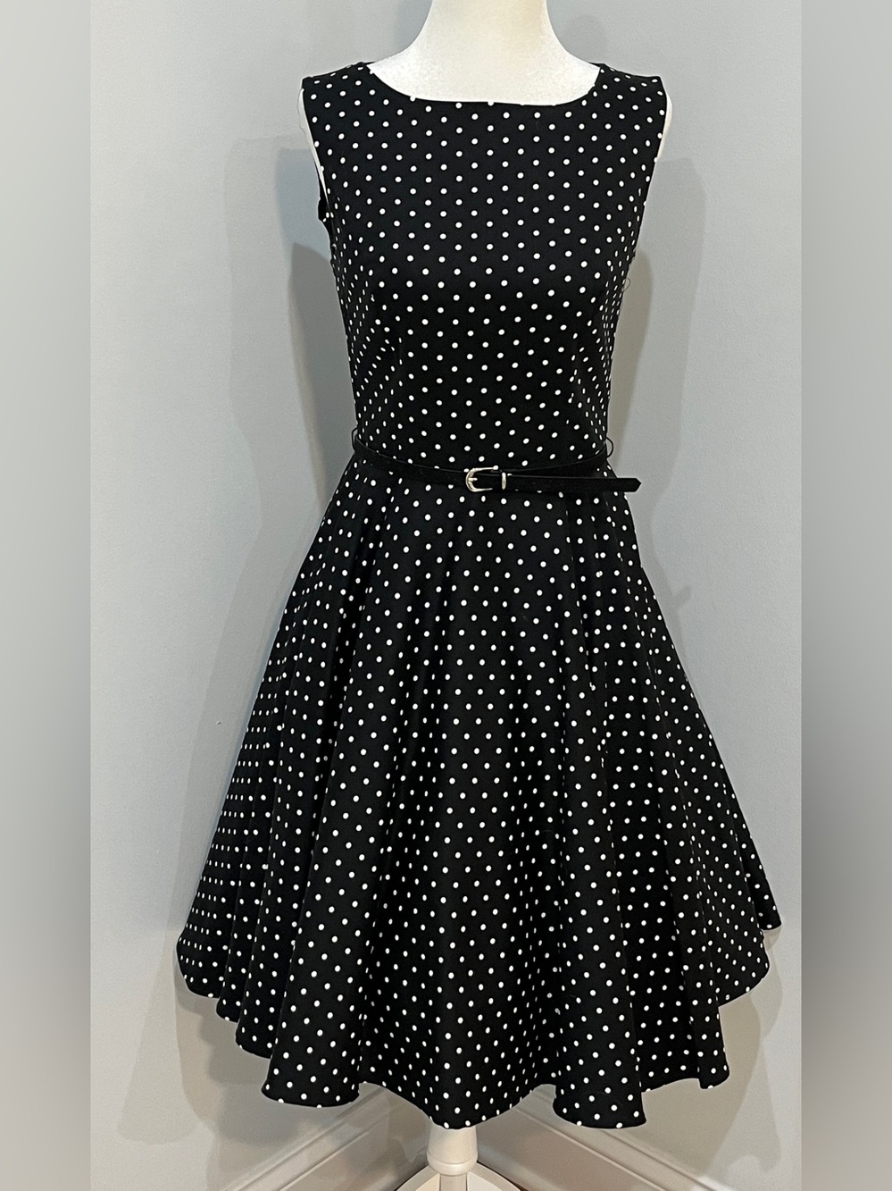 Grace Karin Black Polka Dot Full Skirt Dress